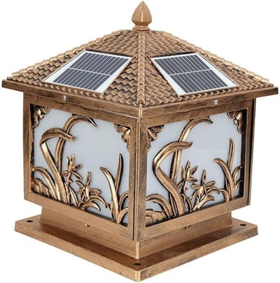 Paallamp voor buiten - Terrasverlichting - Zonne-energie tuin - Automatische aan/uit - 33-45 cm hoog - Brons