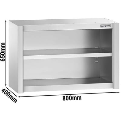 GGM Gastro Edelstahl Wandhängeschrank PREMIUM - 800x400mm - ohne Flügeltür - 650mm hoch Zilver