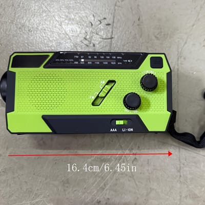 Noodweerradio met Handkruk & Zonne-USB – AM/FM/NOAA – 4000mAh Powerbank, Zaklamp & SOS Alarm – Draagbare Camping Radio voor Orkanen, Stroomuitval en Outdoor Avonturen