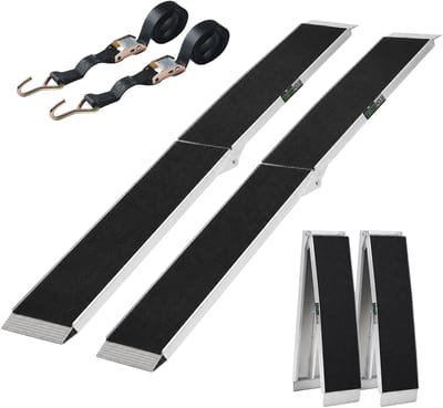 TRUTZHOLM 2x opvouwbare oprijplaat 228 cm 680 kg laadvermogen aluminium anti-slip quad ATV grasmaaier trekker