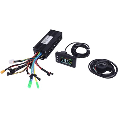 Elektrische Fiets Controller Kit 30A 3 Modes Sinus Controller LCD GD02 Display Paneel 130X Duimgashendel voor Elektrische Fiets black