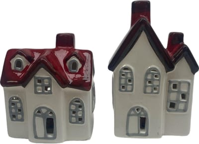 Melinera Decoratief Kersthuisjes met LED - 2 stuks