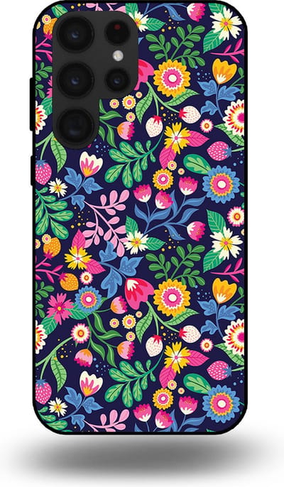 Smartphonica Telefoonhoesje geschikt voor Samsung Galaxy S22 Ultra met bloemen opdruk - TPU backcover case flower design geschikt voor Samsung Galaxy S22 Ultra