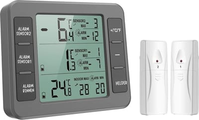 DD® Koelkast Thermometer - Analoog Koelkast - Keukenthermometer - 8x1x1cm - Grijs