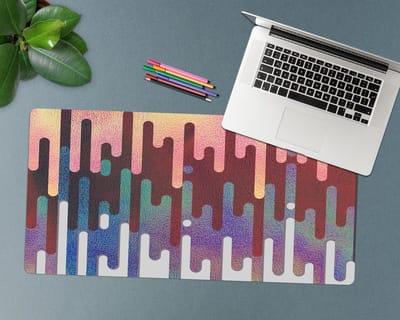 Coloray Bureau Onderlegger - Abstracte lijnen Computer Mat - 90 cm x 45 cm - Veelkleurig Bureau Onderlegger - Bureau Pad - Bureau Mat - Bureaumat - Onderlegger Bureau