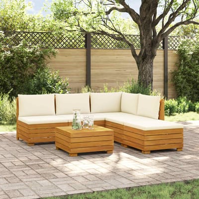 vidaXL - 6 - st - Buiten - bank - set - Massief - Acacia - Hout - Bruin