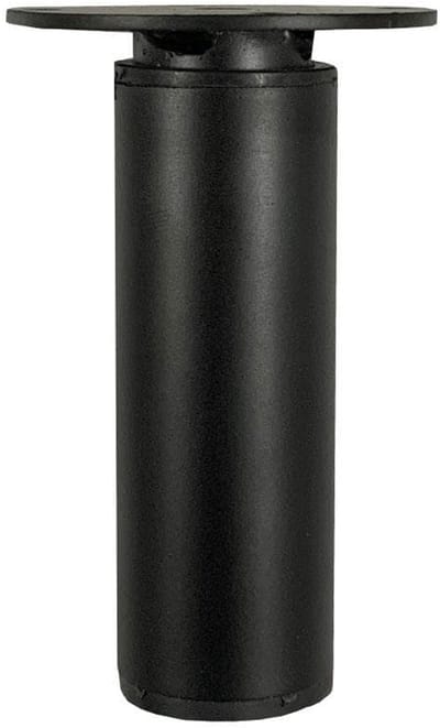 Stalen verstelbare meubelpoot zwart rond ø 3 cm en hoogte 9,5 cm - Set van 4 stuks