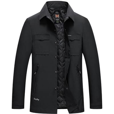 Lente en Herfst Nieuwe Stijl Shirtkraag Werkjas Heren Casual Jas 4XL black