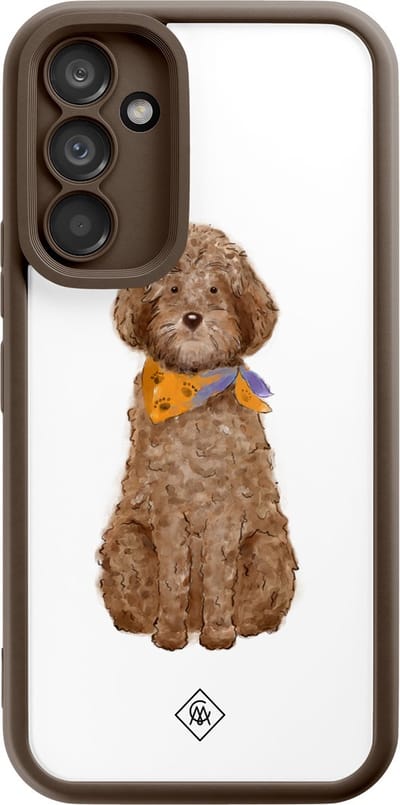 Casimoda® hoesje - Geschikt voor Samsung Galaxy A34 - Labradoodle - Zwart TPU Backcover - Geen opdruk - Bruin/beige