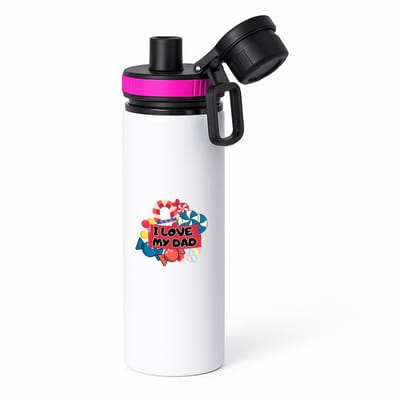 Hacebo® - Papa cadeau - waterfles met draaidop roze - Papa - Vader cadeau - met opdruk - Vader cadeau - Vader cadeautjes - Vaderdag cadeau - Vader cadeautjes verjaardag - liefste papa - papa - Leuk kado om te geven - water fles - 850ML