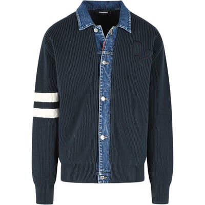 Dsquared2 vest blauw man halsband denim