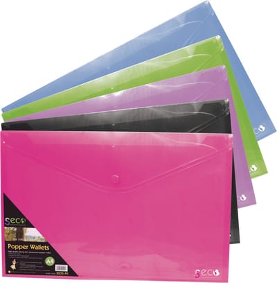 Seco envelopmap - A4+ - PP 180 micron - 5 stuks assorti kleuren - milieuvriendelijk