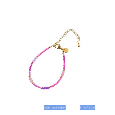 Go Dutch Label Armband (Sieraad) Kinderen - Smalle Pols - Kraaltjes Paars