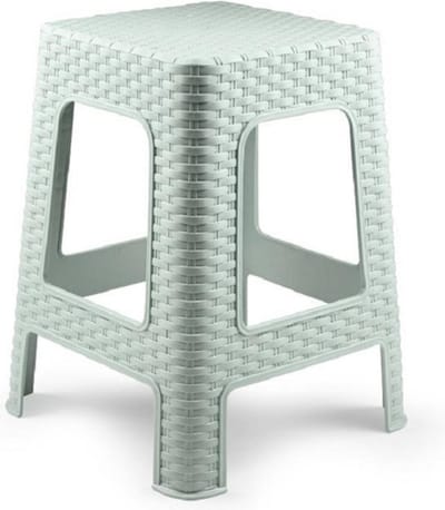 Forte Plastics Keukenkrukje/opstapje - rotan - mintgroen - kunststof - 36 x 36 x 45 cm