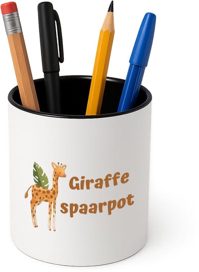 Hacebo® - Giraffe Pennenbakje - Giraffe - dieren liefhebbers - pennenhouder - leuke cadeau voor iemand die van houdt van giraffen - verjaardagscadeau - kado - gift - Pennenbakje zwart