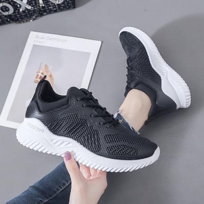 Dames Hardloopschoenen Wild Ademend en Lichtgewicht Enkellaags Mesh Schoenen Dames Modetrend Student Sneaker Wit Casual Schoenen 40