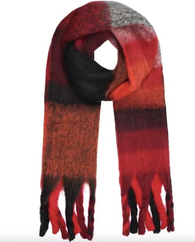 Fringe scarf Red Polyester