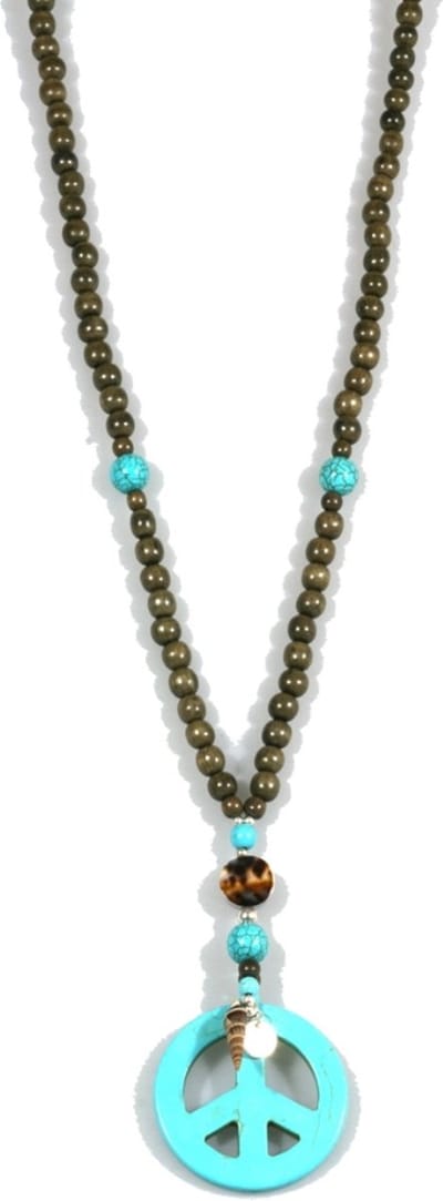 Heaven Eleven - houten ketting met peace teken