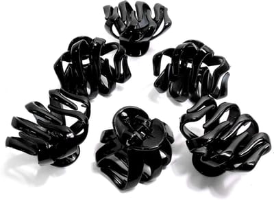 6 haarklemmen bol-vorm 6,5 cm zwart