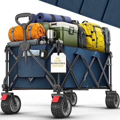 ZMR® Bolderkar Opvouwbaar Luchtbanden - Bolderkar - Bolderkar Opvouwbaar - Blauw - 121cm x 68cm x 112cm