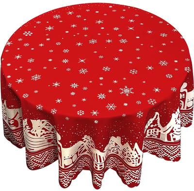 Ynkkvre - Tafelkleed - Kerst tafelkleed - Rond Tafelkleed - Kerstmis decoratie - Tafellaken - Kerst decoratie - 150 cm - Wasbaar