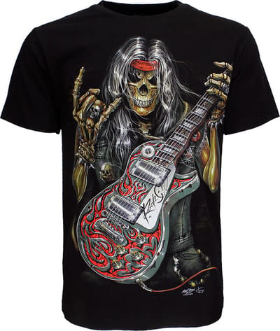Skull Rock Guitar Metal T-Shirt - Origineel Design - M