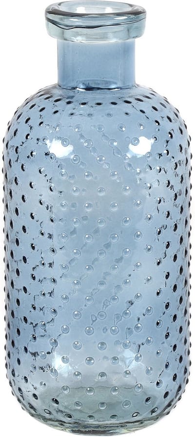 Countryfield Bloemenvaas Cactus Dots - blauw transparant - glas - 11 x 24 cm