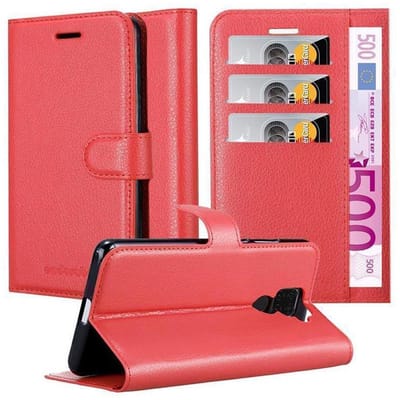 Cadorabo Hoesje geschikt voor Huawei MATE 30 LITE in KARMIJN ROOD - Beschermhoes met magnetische sluiting, standfunctie en kaartvakje Book Case Cover Etui
