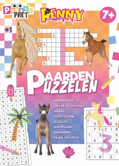 Penny Puzzelpret 1 - Puzzelboek Kinderen - Puzzelboek - Puzzelboeken - Sudoku Kinderen - Paarden Spullen - Paardencadeaus - Creatief - Puzzelen - Puzzels - Puzzel boek - Speelgoed - DIY - Breinbreker - Speelgoed Meisjes - Vakantieboek - Winterboek