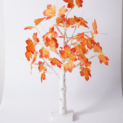 Berken esdoornbladvormige boomlamp 60 cm - Witte boom met rood esdoornblad