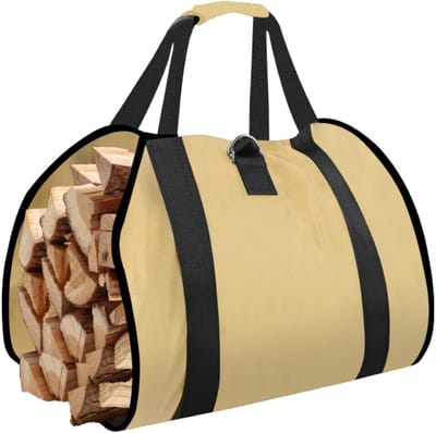 Brandhoutzak Opvouwbaar - Draagbare Opslag - Buitenhaard Aanmaak - Vocht en Stof Dicht - 82 x 48 cm - Geel