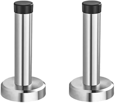 Dailygoods - 2 Stuks Roestvrijstalen Deurstopper Wandmontage met Rubberen Buffers