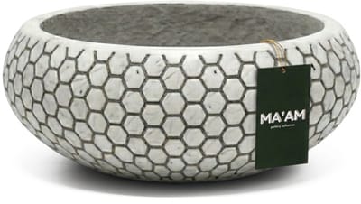 MA'AM Pottery Mila grote plantenschaal D40xH18 - wit - XL Witte design schaal - Grote decoratieve plantenbak buiten - Buiten / Binnen