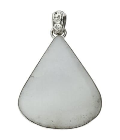 Zilveren blauwe Chalcedoon edelsteen druppel XL hanger