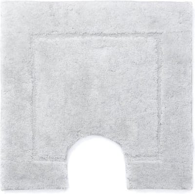 Casilin WC-mat Antislip Orlando - 59x59cm - Met Uitsparing - Vierkante Badmat - Waterabsorberend - Wasbaar en Sneldrogend - Acryl - Lichtgrijs