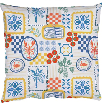 Sierkussens - Kussentjes Woonkamer - 50x50 cm - Zee - Sfeer - Tomaat - Mozaïek