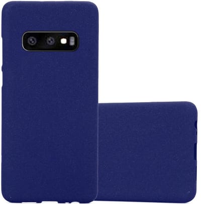 Cadorabo Hoesje geschikt voor Samsung Galaxy S10e in FROST DONKER BLAUW - Beschermhoes gemaakt van flexibel TPU silicone Case Cover
