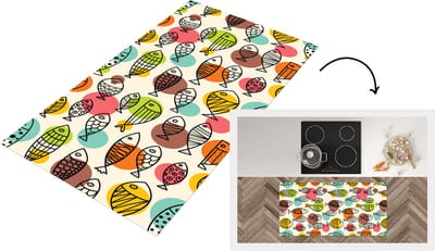 Keukenloper - Loper keuken - Stippen - Vis - Regenboog - 120x60 cm - Keukenloper vinyl