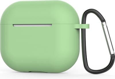 New Age Devi - Case Geschikt voor Apple AirPods 3-Hoesje in het Groen met Clip - Uniek Ontwerp