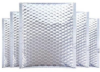 Kleine Bubble Mailers 4.3x4.3 inch - Zilveren Gewatteerde Enveloppen voor Verzending - $50 Pack