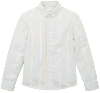Tom Tailor 1033180 Overhemd Met Lange Mouwen Blauw 176 cm Jongens