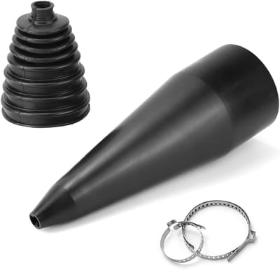 Asfalt en rubberen asbellen, set met metalen klemmen en montagemof voor optimale bescherming van de aandrijfas