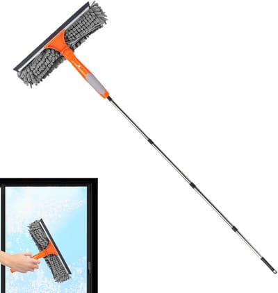 Stofwisser Set - Verstelbare Telescoopsteel - Hoge Oppervlakken Reinigen - Inclusief Raamwisser - Tot 171 cm