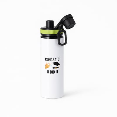 Hacebo® - congrats you did it waterfles met draaidop groen - Geslaagd - studenten - cadeau - geslaagd - student - gefeliciteerd - water fles - 850ML