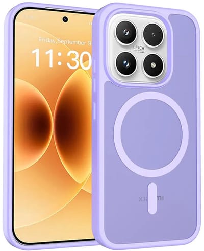 Hoesje voor Xiaomi 17 – Hybrid Back Cover - Compatible met MagSafe – Schokabsorberend TPU & Hard PC – Matte Semi Transparante Beschermhoes Paars
