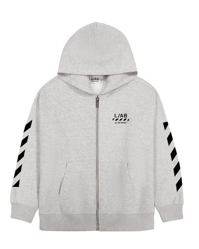 L/AB Off-White vest jongens Diag Heather Grey