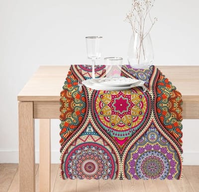 Velvet textiel Tafelloper - Runner 45x220 - Oosterse Motieven - Fluweel - Tafellaken - Tafelkleed - Tafelkleden