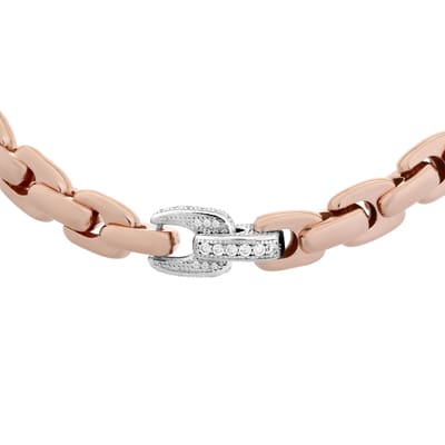 Orphelia ZK-7158 - Necklace Rose Square Links - 925 zilver - zirkonia - 45 cm