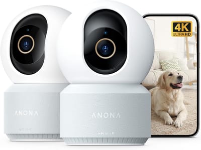 4K HD Binnen Beveiligingscamera met 360 Graden Zwenk, Wifi 6 en Persoonsherkenning (2 Stuks)