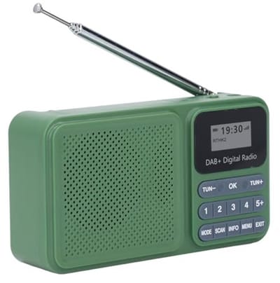 Dailygoods- Internetradio met Bluetooth-luidspreker - DAB/DAB+ radio - Oplaadbare muziekspeler - Lange batterijduur - 30 voorkeuzezenders - Gebruiksvriendelijke interface